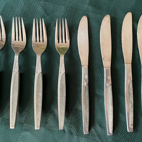 Vintage MCM Starburst 10 Piece Flatware Set from Japan - Picture 1 of 6